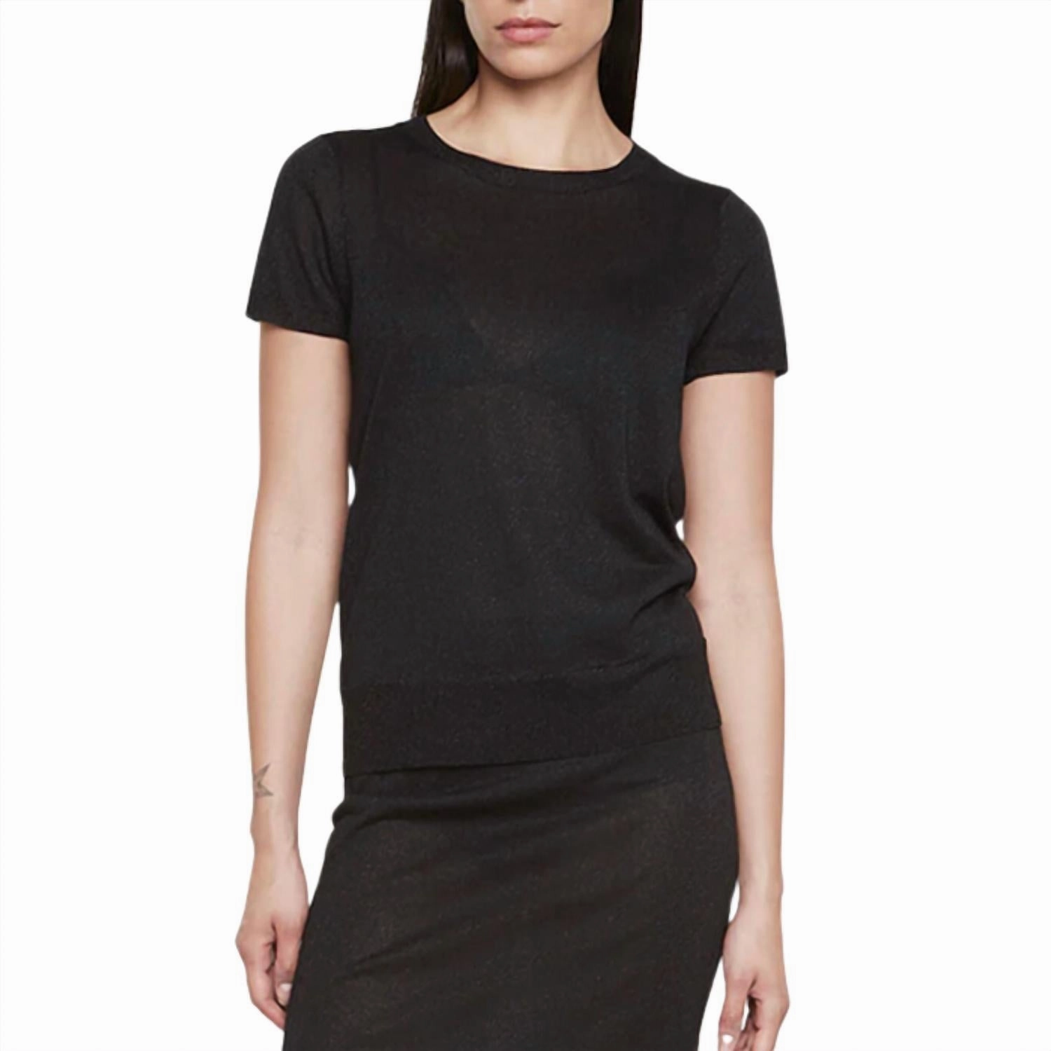 Non Static Fiber Tech Costa Lam Short Sleeve Sweater In Black
