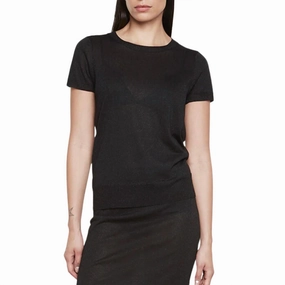 Costa Lam Short Sleeve Sweater In Black Versatile Outfit