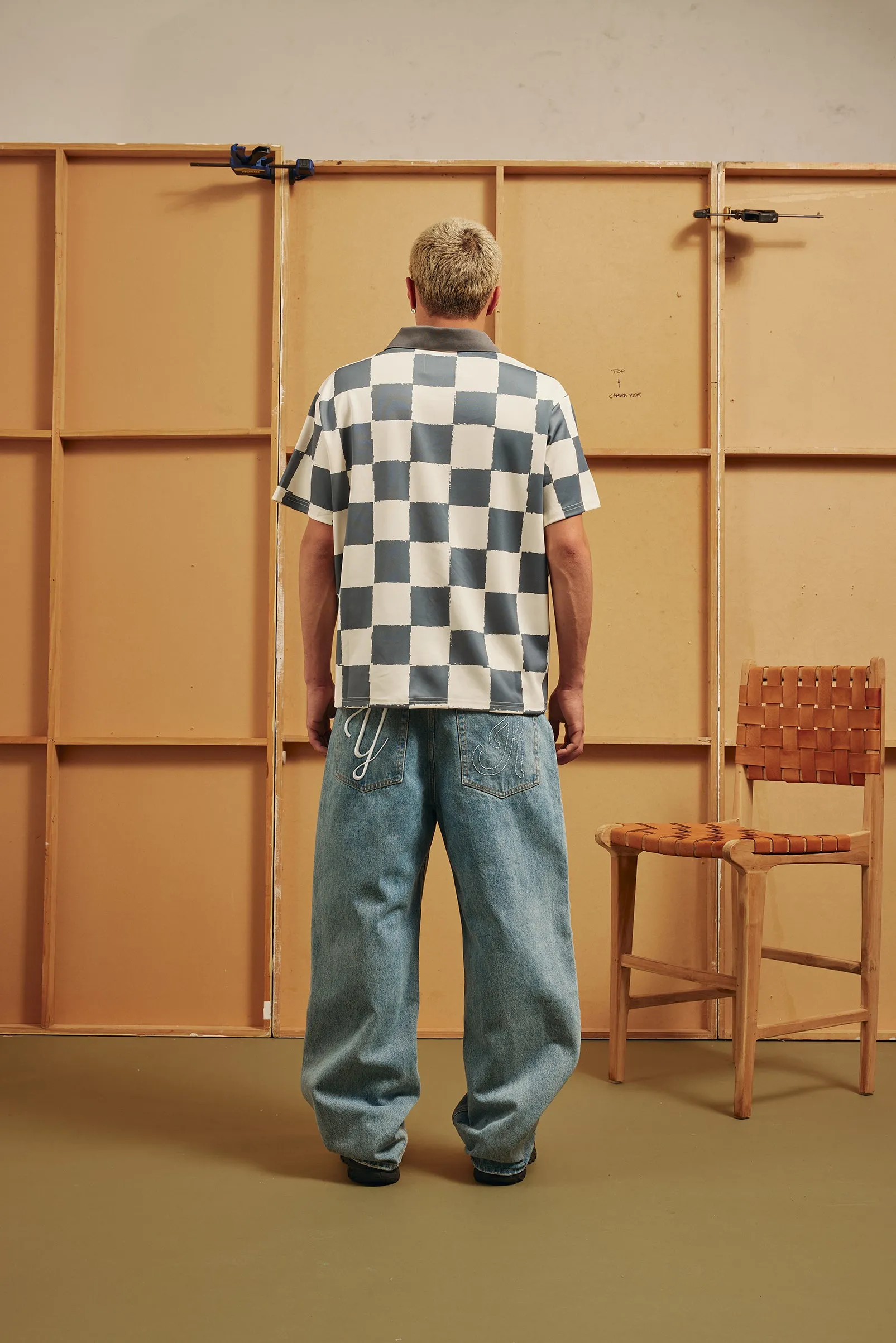Short Sleeve Football Jersey | Square Print Basic Layer