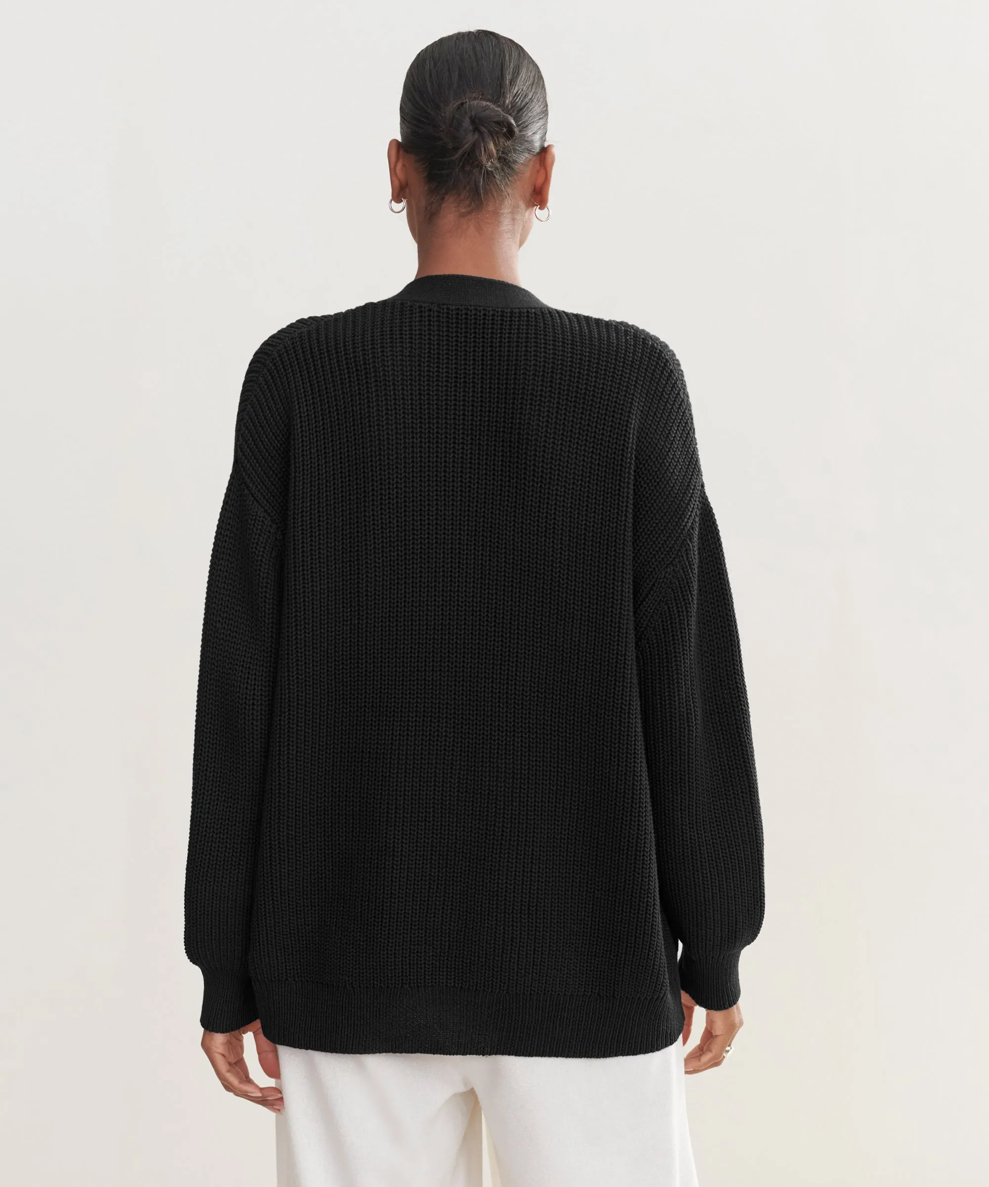 Cotton Cocoon Cardigan Cool Layering Functional Style