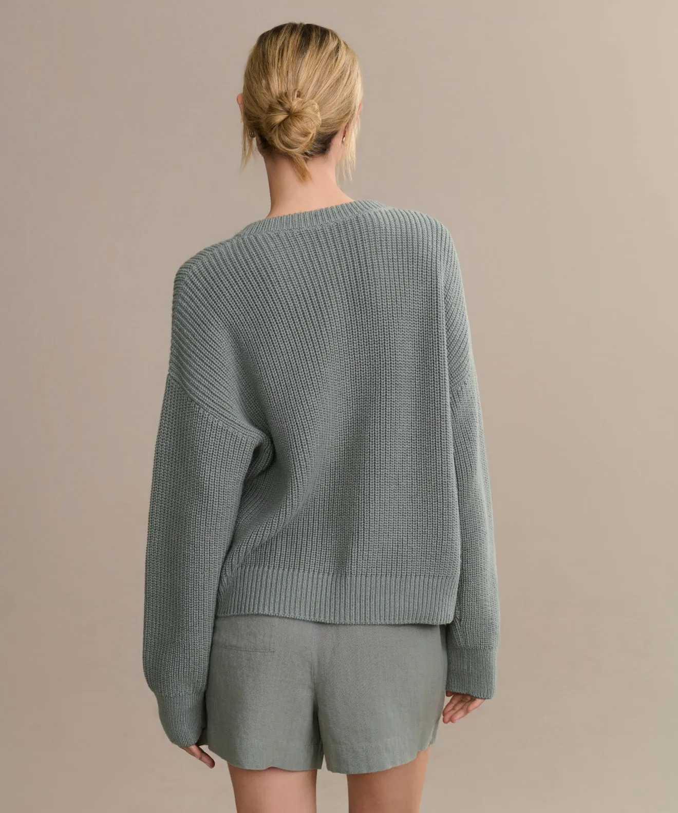 Soft Material Cotton Hayes Crewneck Cardigan