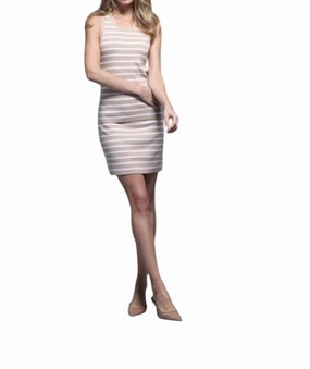 Cozy Tones Cotton Cashmere Striped Mini Skirt In Brown Sugar / White