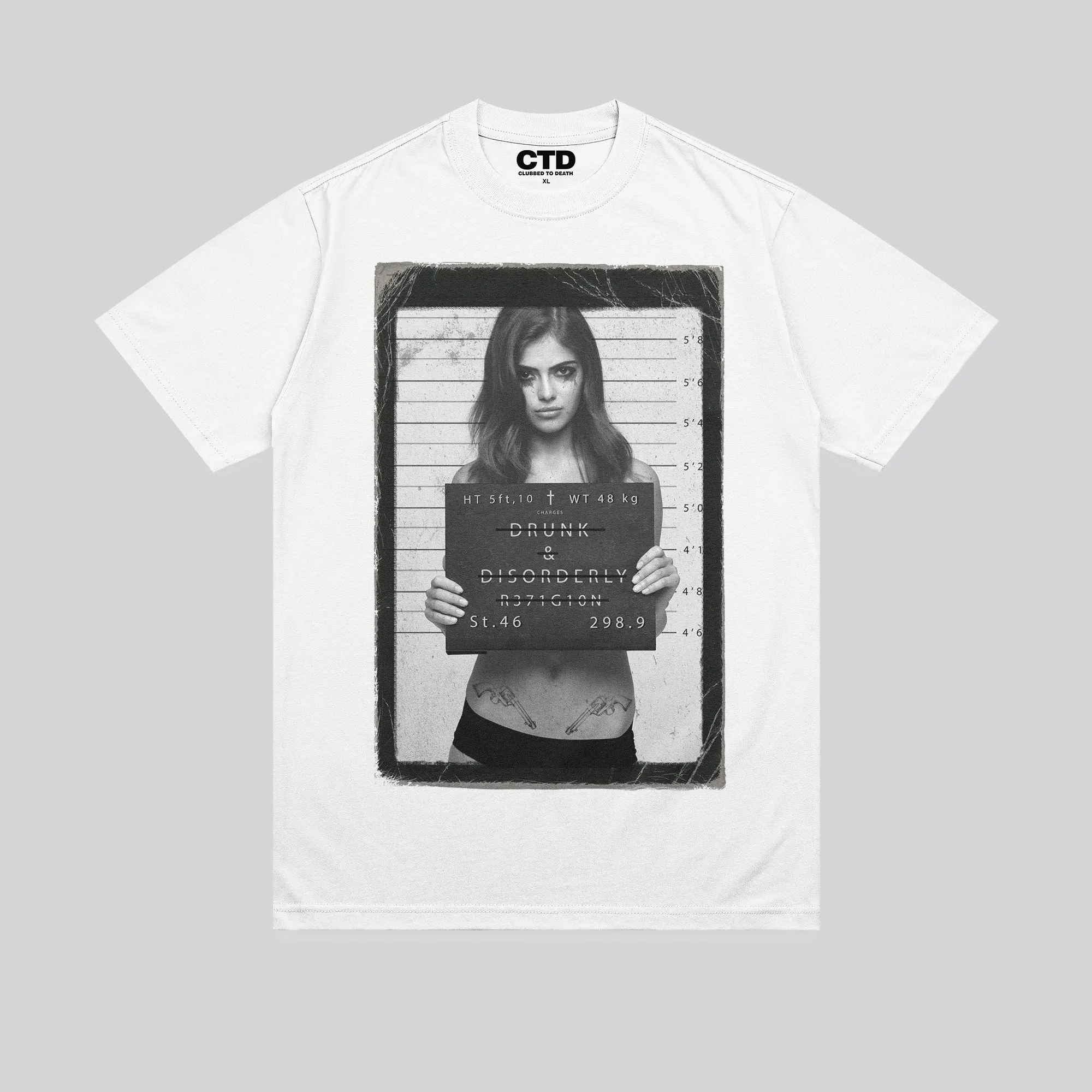 DRUNK & DISORDERLY T-SHIRT WHITE Cozy Vibe Wear Easy Style