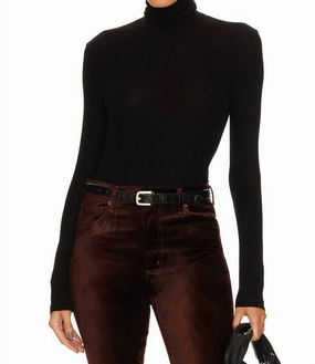 Pascale Turtleneck Top In Black Warm Winter Wear