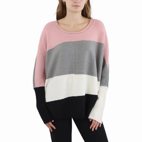 soft fit Womens Colorblock Knit Pullover Sweater