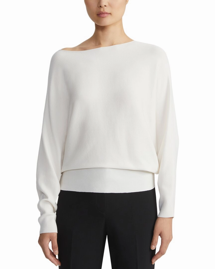 Lafayette 148 New York Plus Asymmetric Dolman Silk-Blend Sweater Comfy Layer Everyday Chic