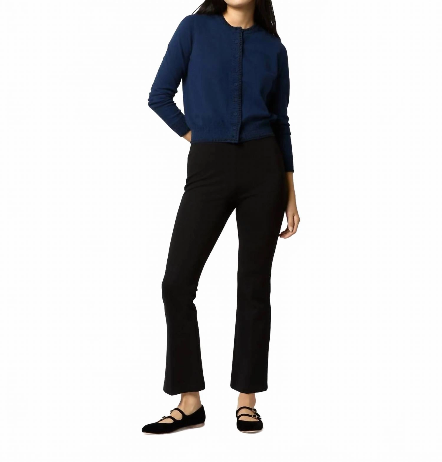 Rose Beaded Cardigan In Navy All-Season Wear Cozy and Soft