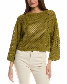 Lafayette 148 New York Open Stitch Linen-Blend Sweater Knitted Look