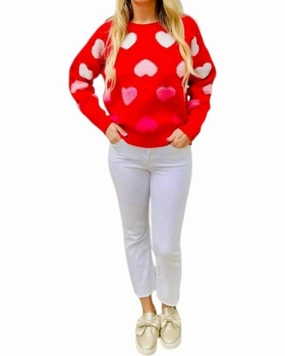 Valentina Sweater In Red Chilly Fit Wear Stylish Knit Layer