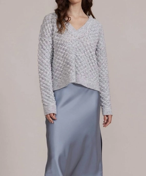 Finley Textured Sweater In Grey Durable Fabric