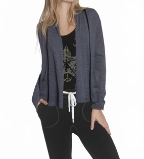 Modern Look Women's Brooklyn Drape Cardigan In Charcoal