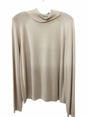 Winter Ready Look Layered Knit Style Women's Raglan Sleeve T-Neck Top In Plaster