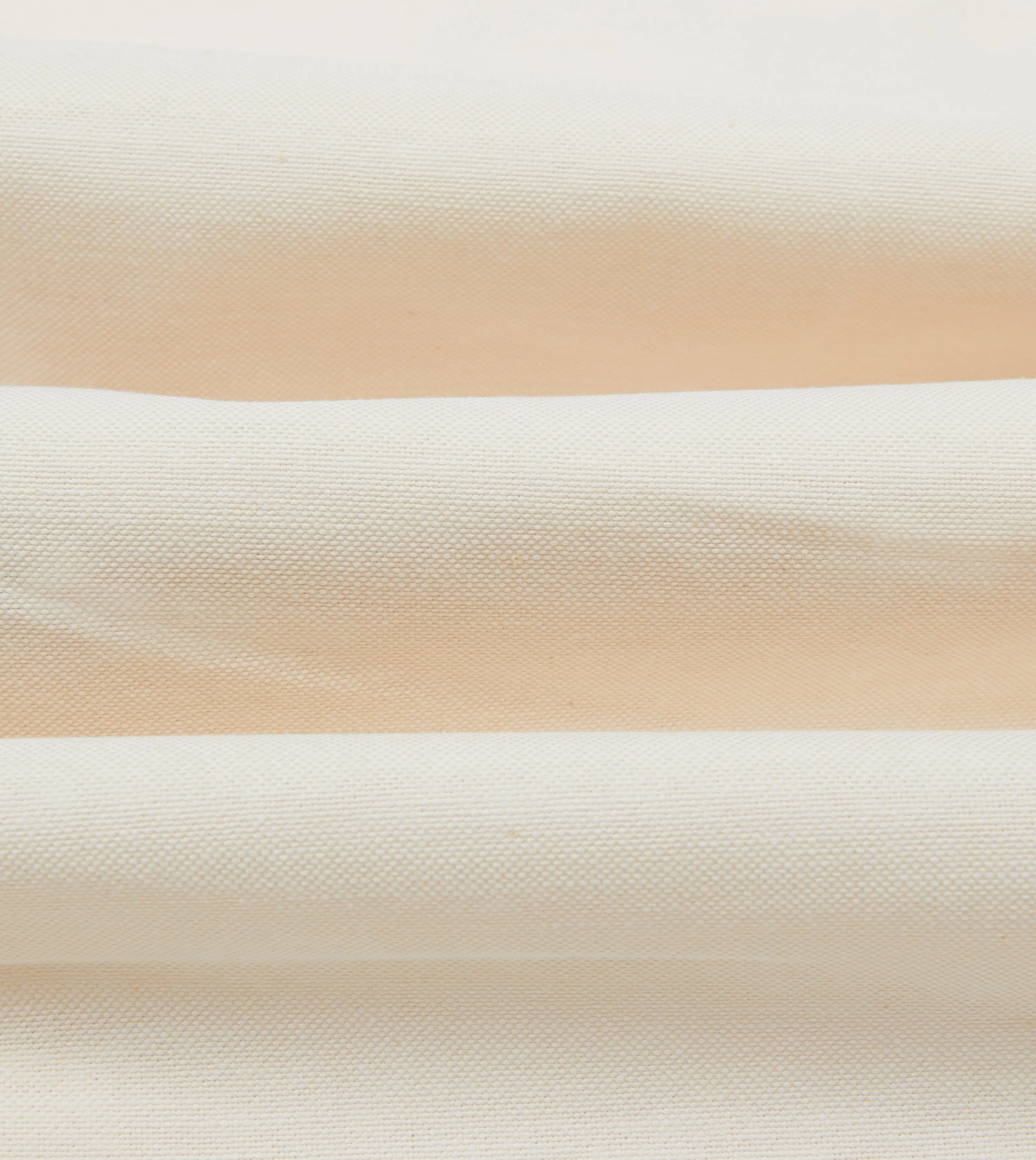 Cream Cotton Oxford Cloth Long Point Collar Shirt Tailored Silhouette