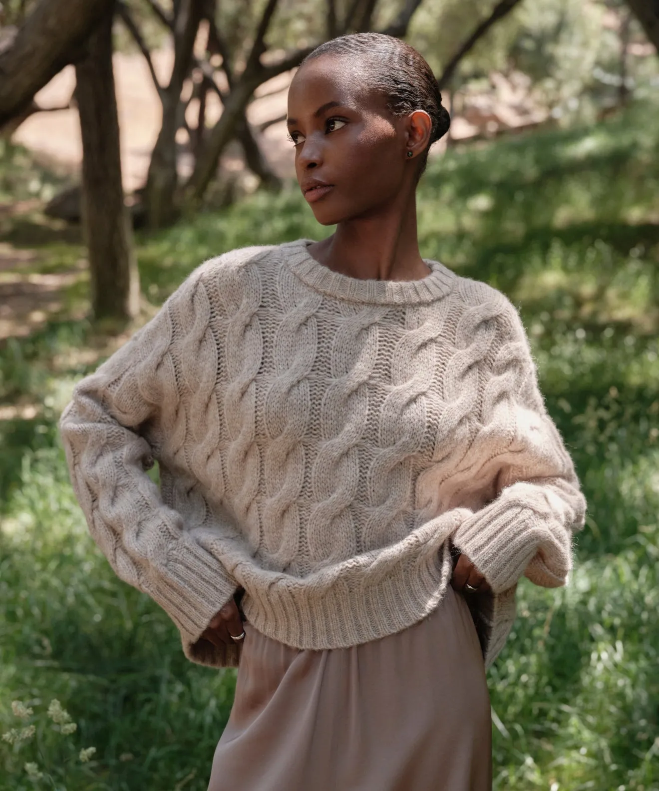 MidWeight Construction Home Layer Cable Serena Crewneck