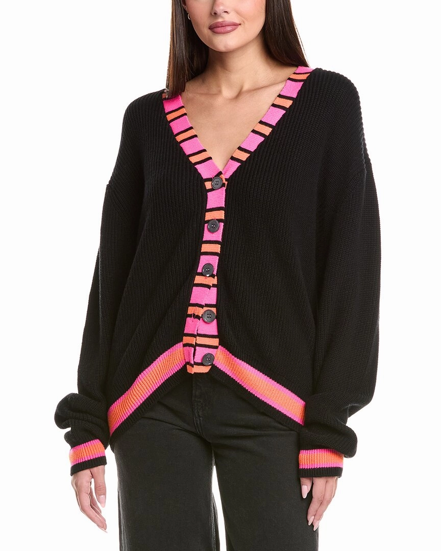Ultimate Layering Simple Cozy WISPR Stripe Placket Silk-Blend Cardigan