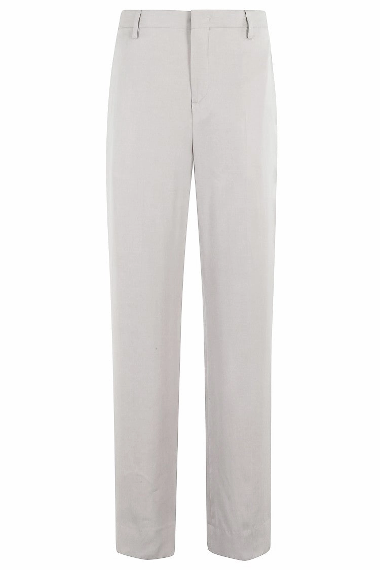 Compression Lining High-Waisted Straight Leg Trousers With Pockets