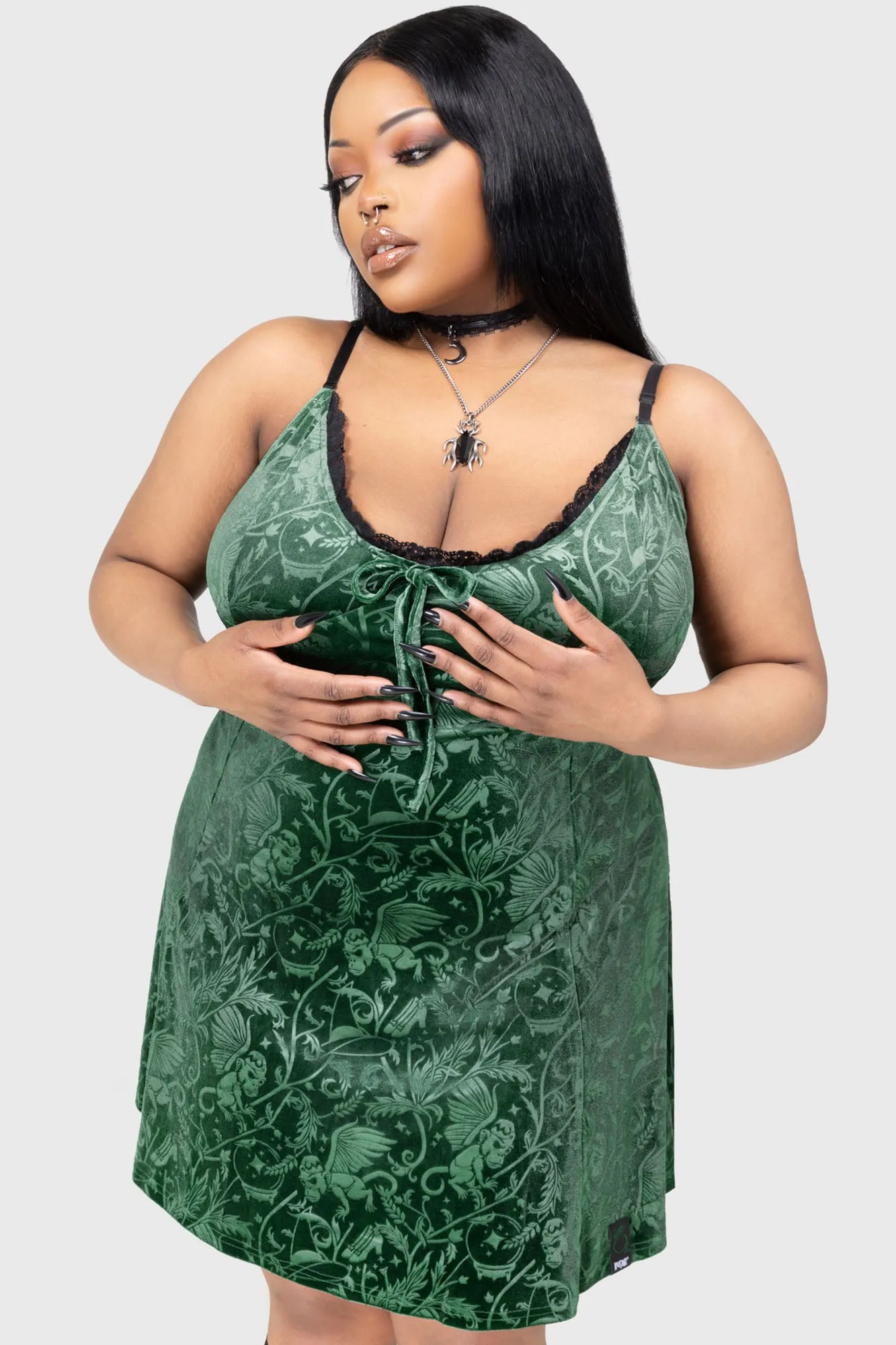 Emerald Envy Mini Dress Open-back Event Mood