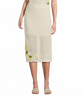 Dance Practice Crochet Knit Lemon Skirt In Off White
