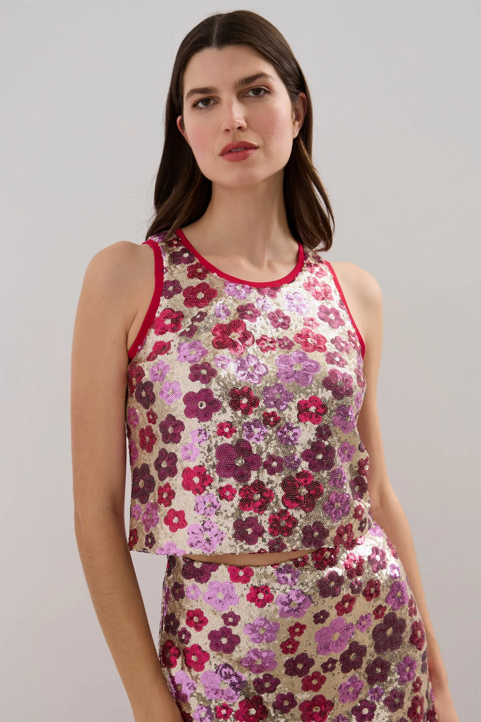 Animal print wildness Crop sequin top