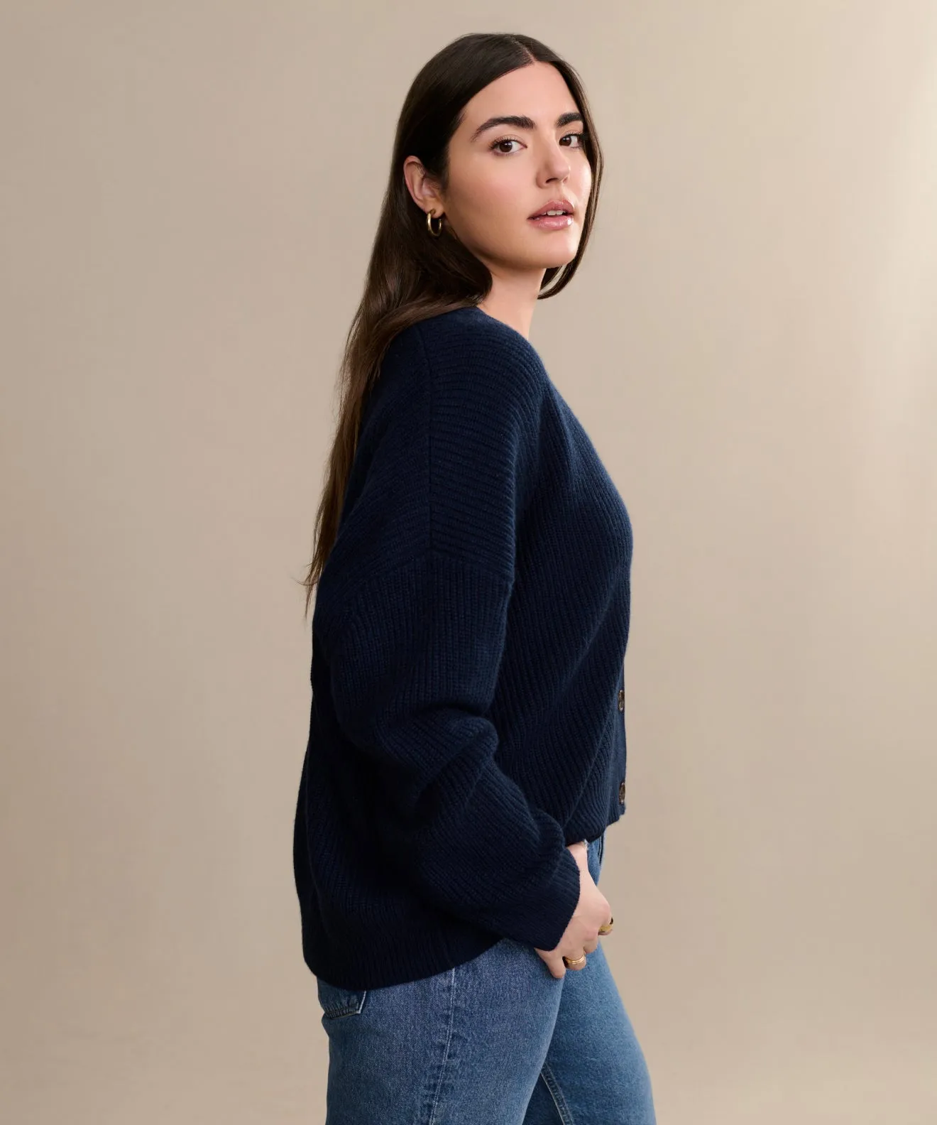 Street Comforted Cropped Cashmere Cocoon Cardigan
