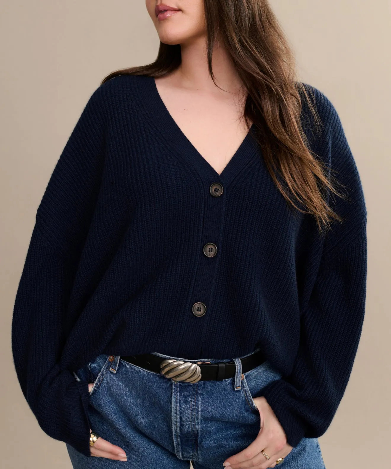 Cropped Cashmere Cocoon Cardigan BreathableKnit Fabric Warm Vibe
