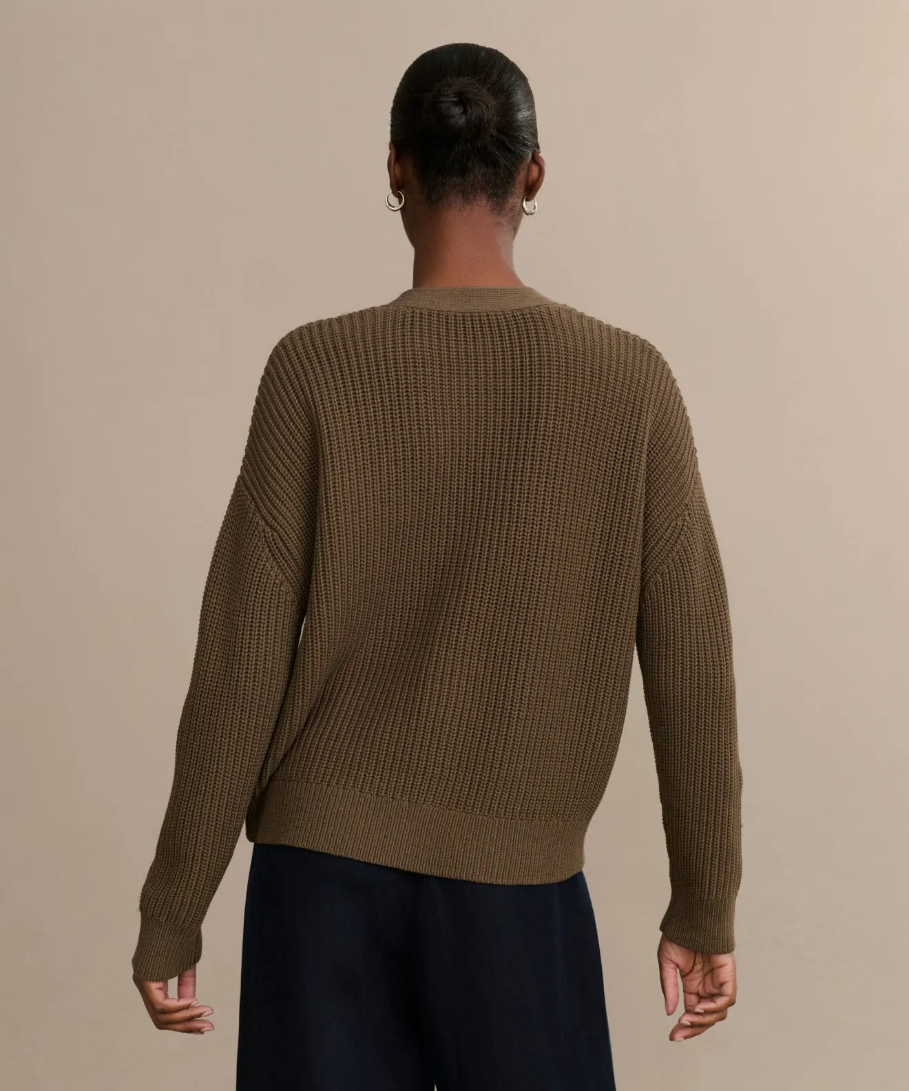 Cropped Cotton Cocoon Cardigan Weight Distribution Tech