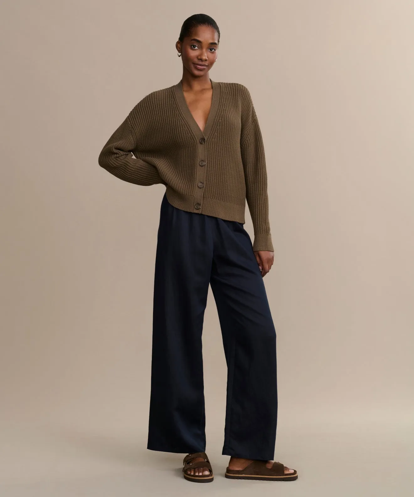Cropped Cotton Cocoon Cardigan Just Right Seasonal Casual Look