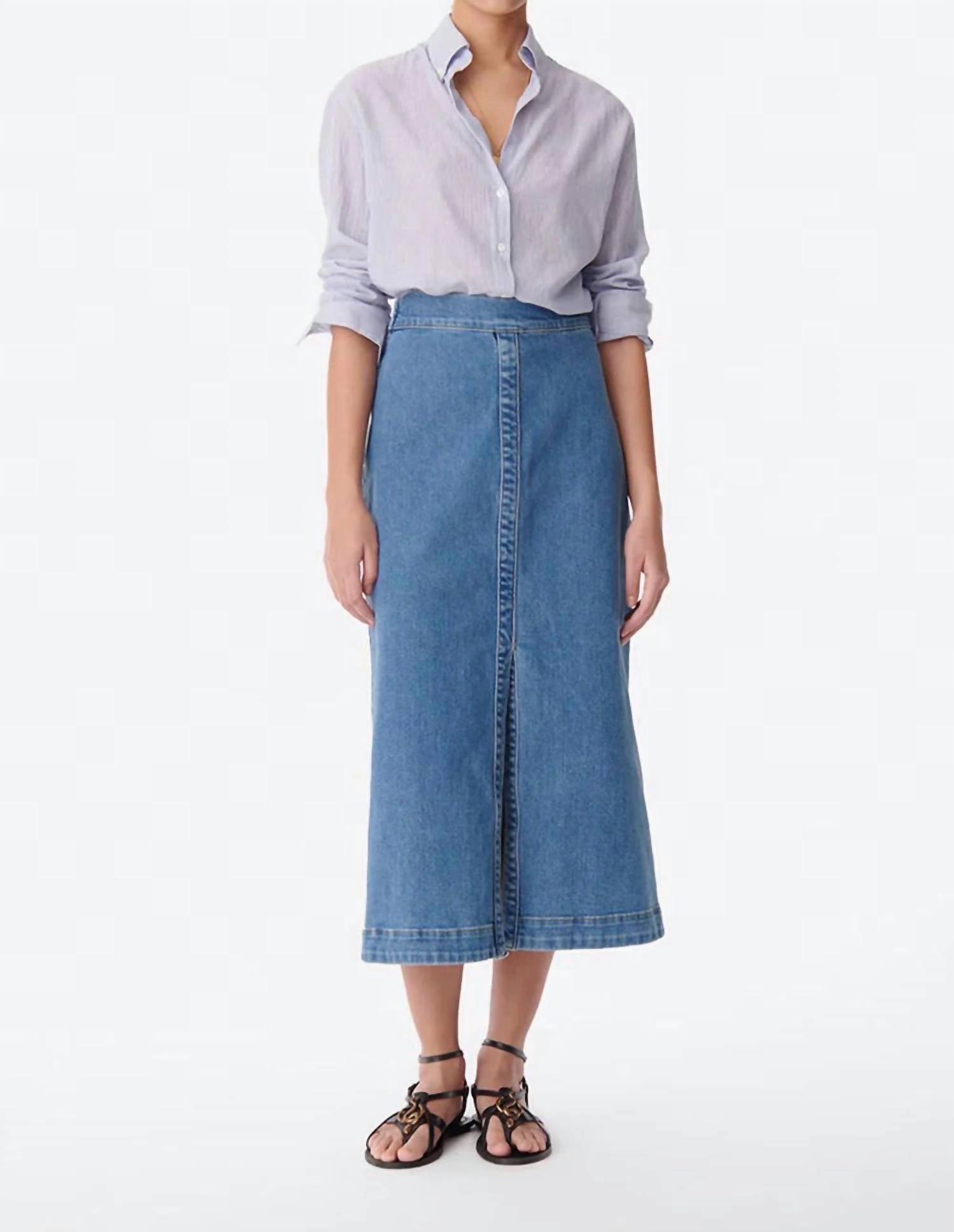 Athleisure Inspired Curtis Skirt In Indigo Clair