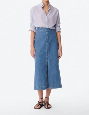 Athleisure Inspired Curtis Skirt In Indigo Clair