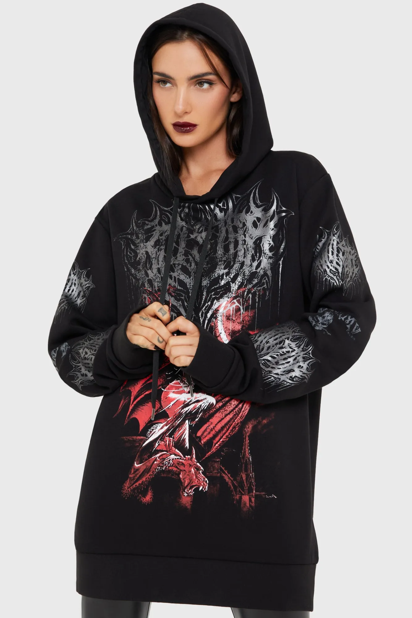 summer clothing High Neck Collar Cusp Of Bathory Hoodie