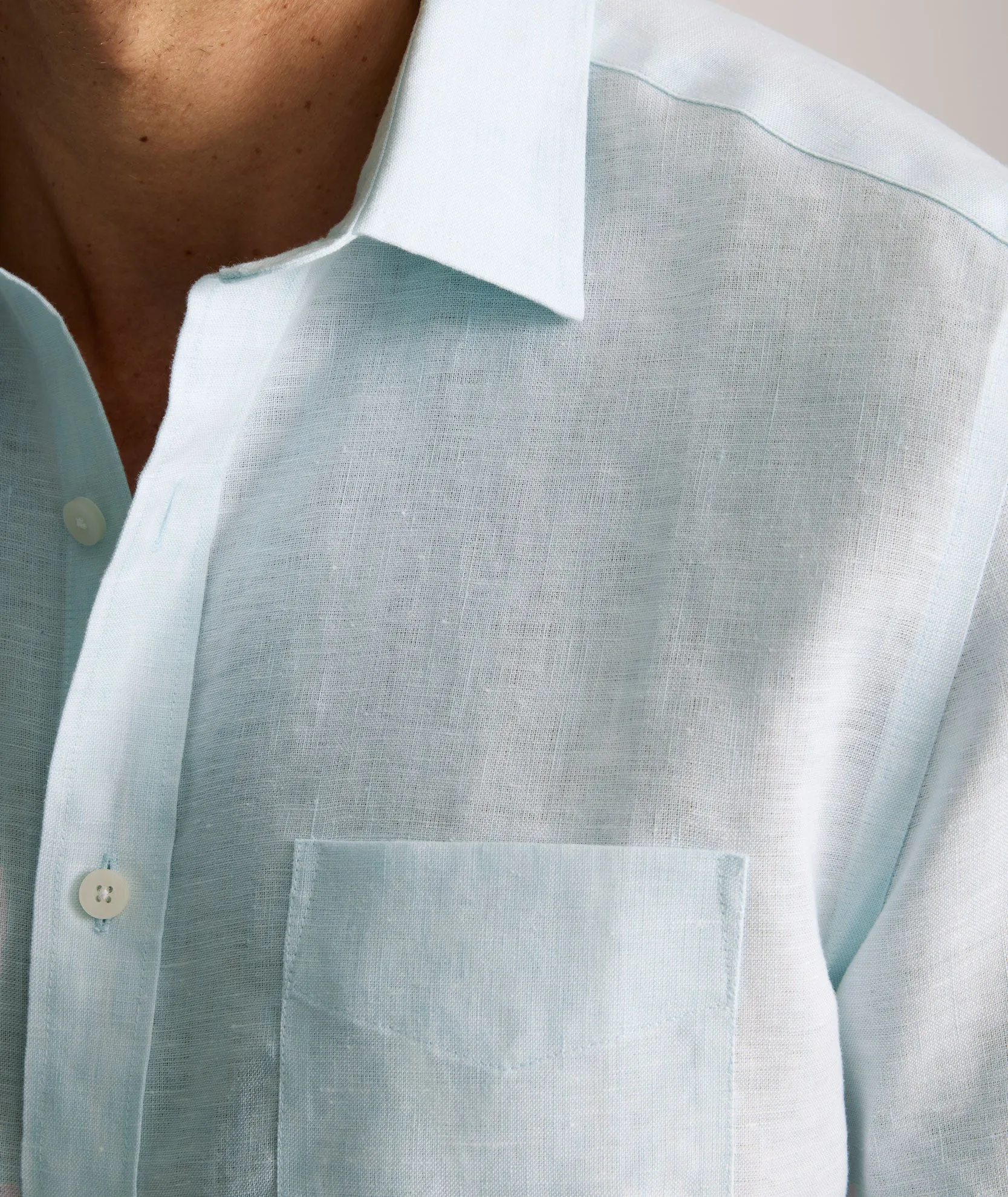 Classic Color Wrinkle-Resistant Linen Short-Sleeve Cameron Shirt