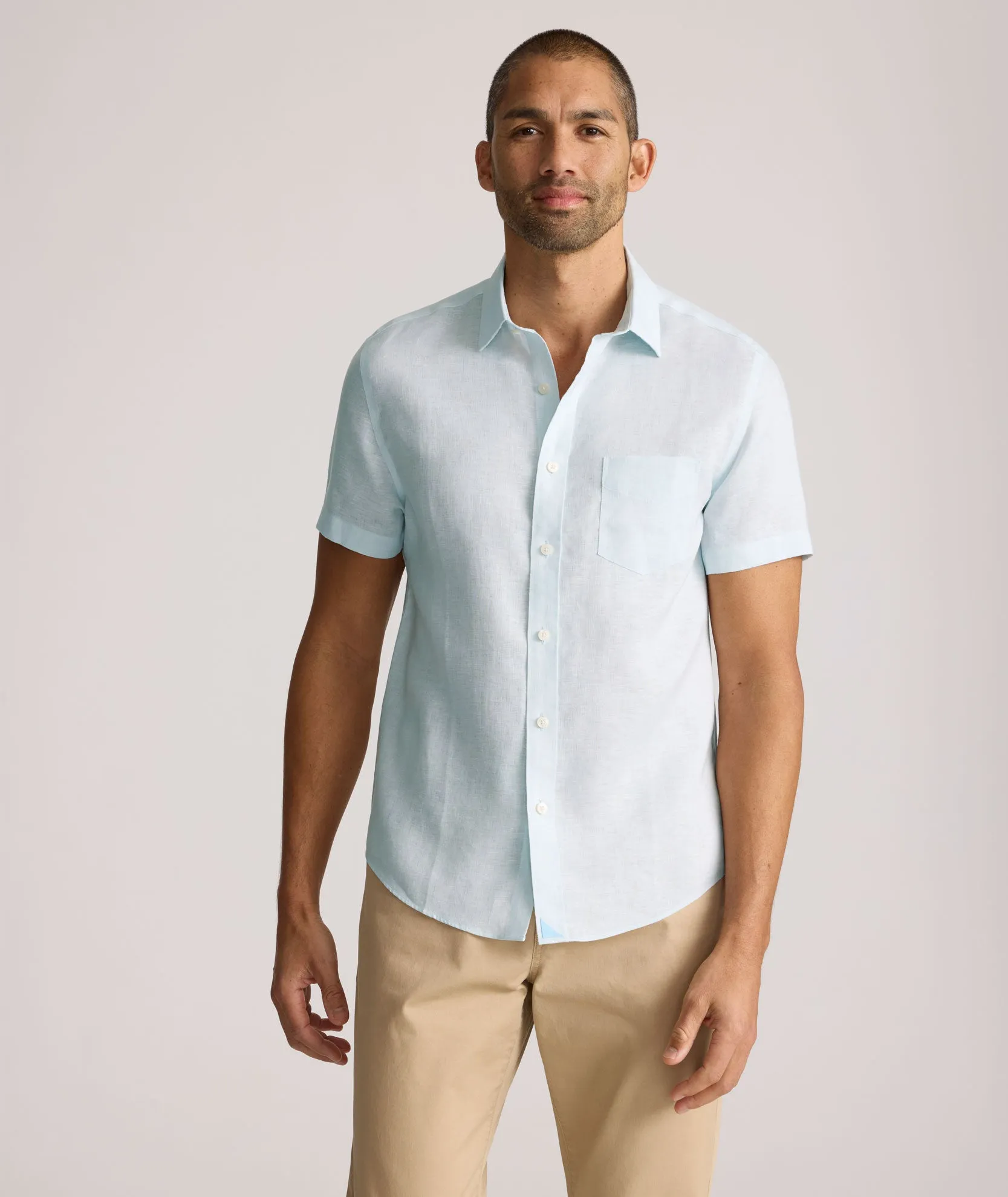 Lightweight Layers High-Quality Fabric Wrinkle-Resistant Linen Short-Sleeve Cameron Shirt
