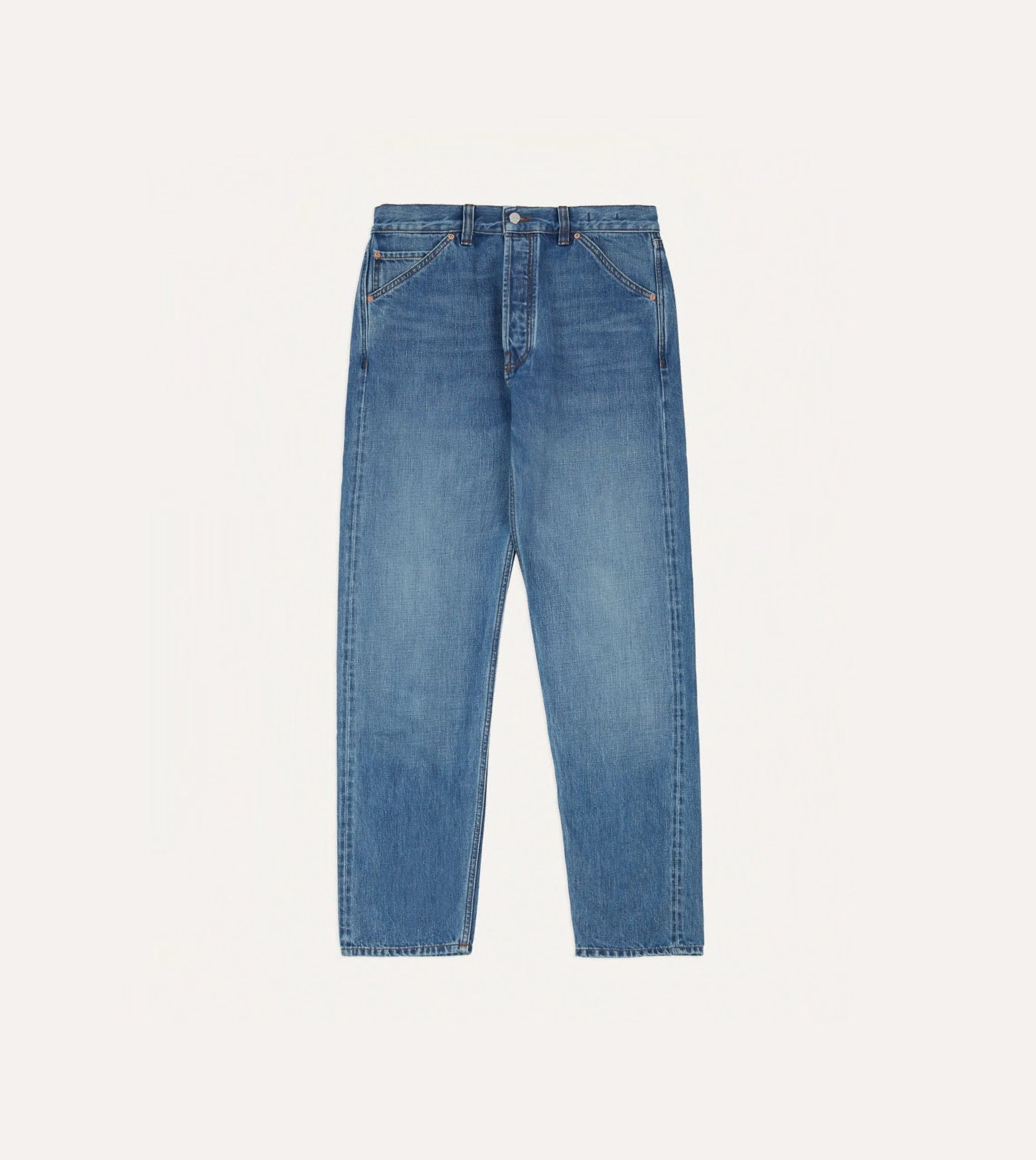 FlexibleKnees Outdoor Comfort Custom Wash 14.2oz Japanese Selvedge Denim Five-Pocket Jeans