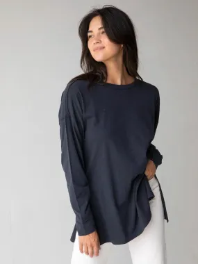 AntiPilling Treatment Urban Fashion Hang Around Cotton Tunic - Dark Navy