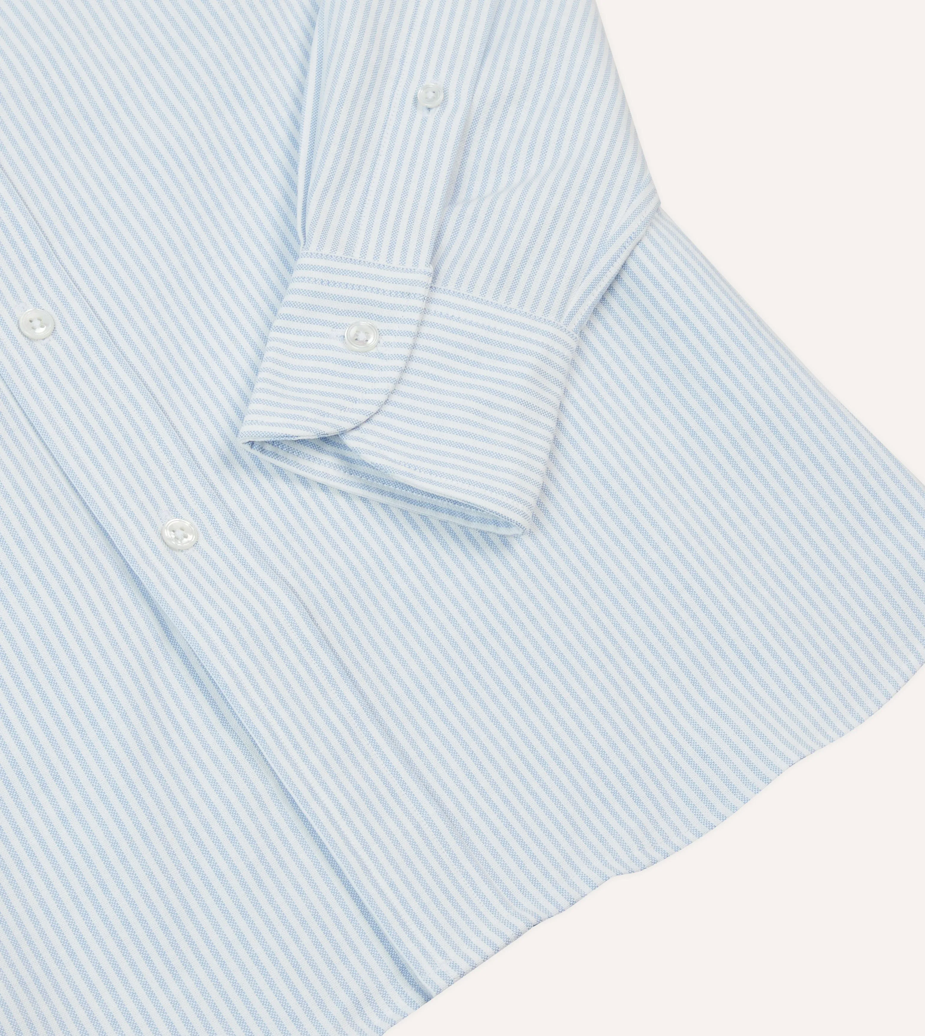 Elegant Finish decorative element Blue Ticking Stripe Oxford Cloth Button-Down Work Shirt