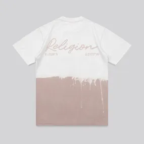 Comfortable Weave DRIP T-SHIRT ASHES OF ROSES