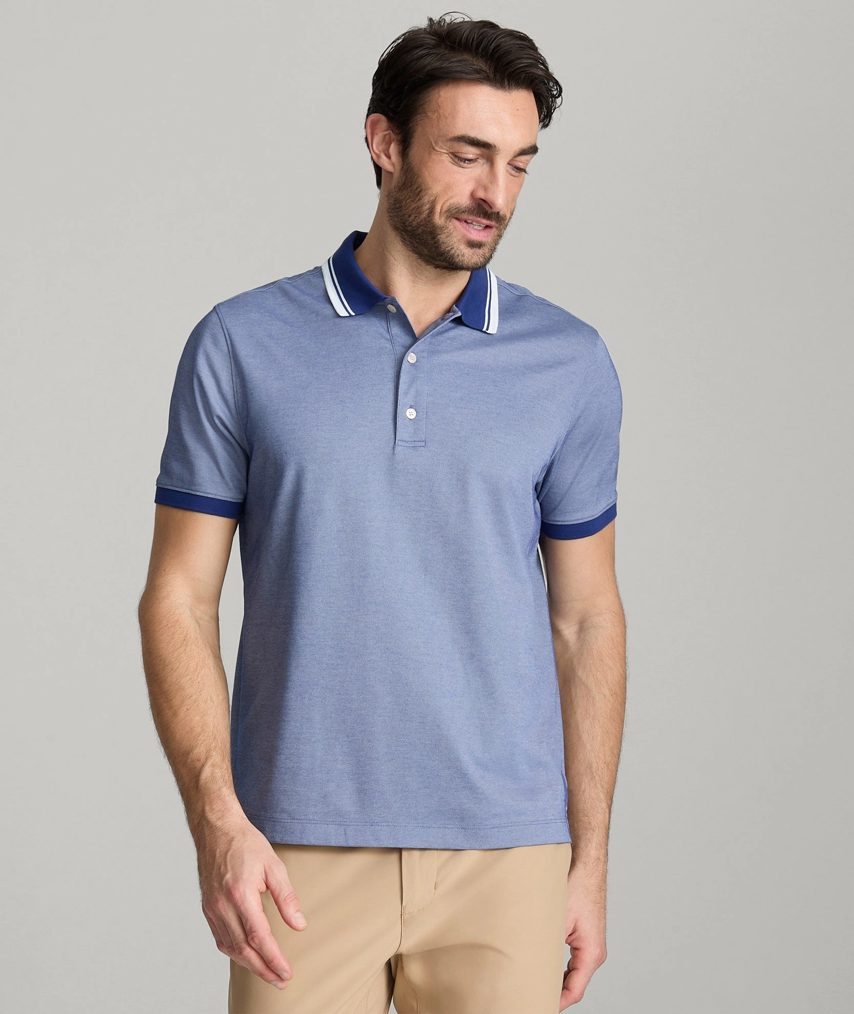 Luxe style Tipped Performance Polo