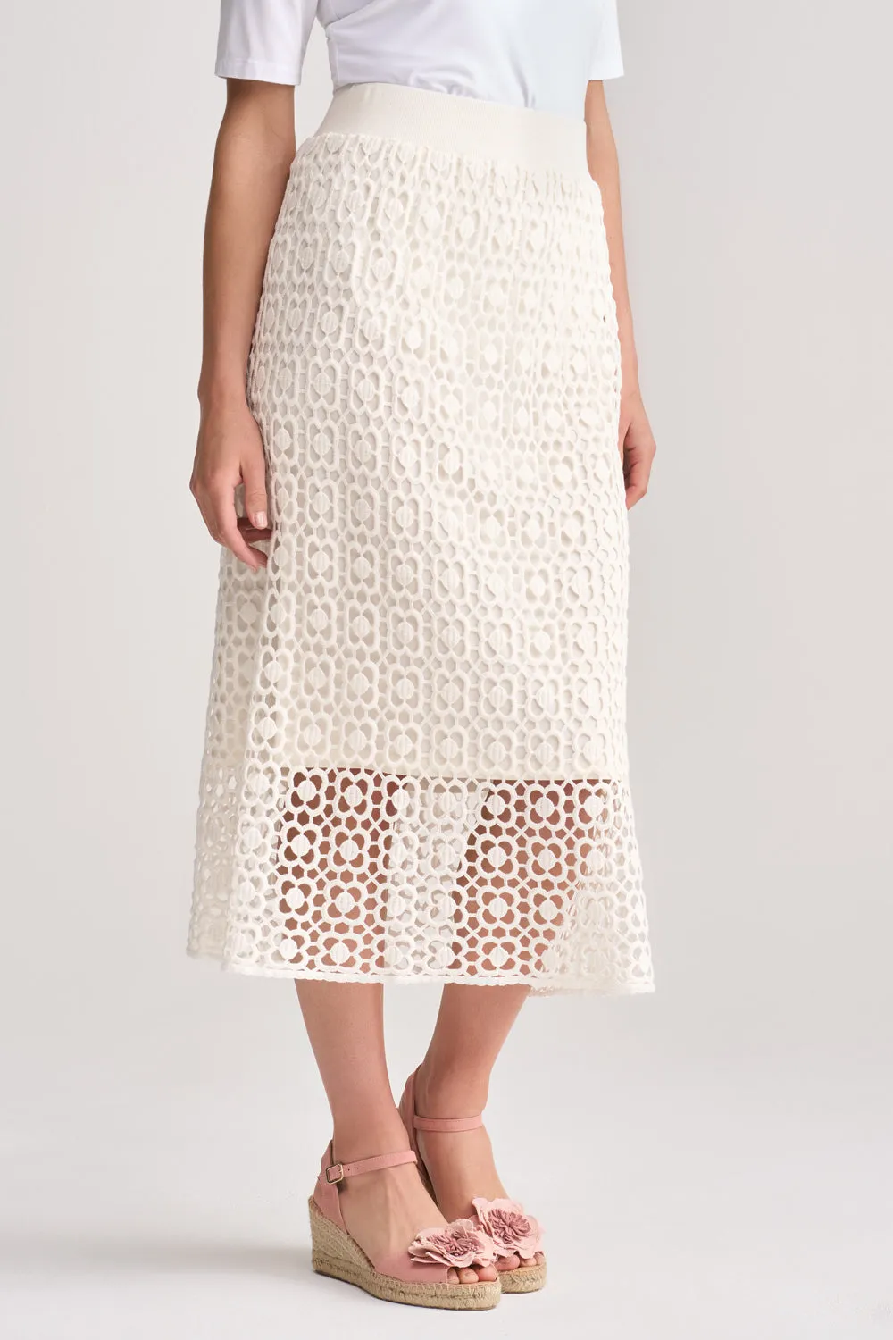 Cotton Lace Skirt - Chalk Classic Appeal