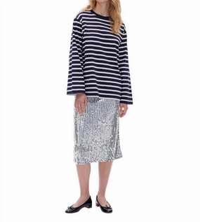 Cotton Rich Polished Style Jolette Skirt In Silver Mermaid