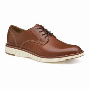 Mens Johnston & Murphy Upton Plain Toe in Tan Full Grain Zip Free