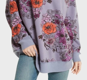 Daisy Slouchy Sweater In Purple Knit Look