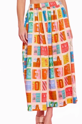 Transitional Wear Curve Friendly Danny Skirt Voyage In Multi