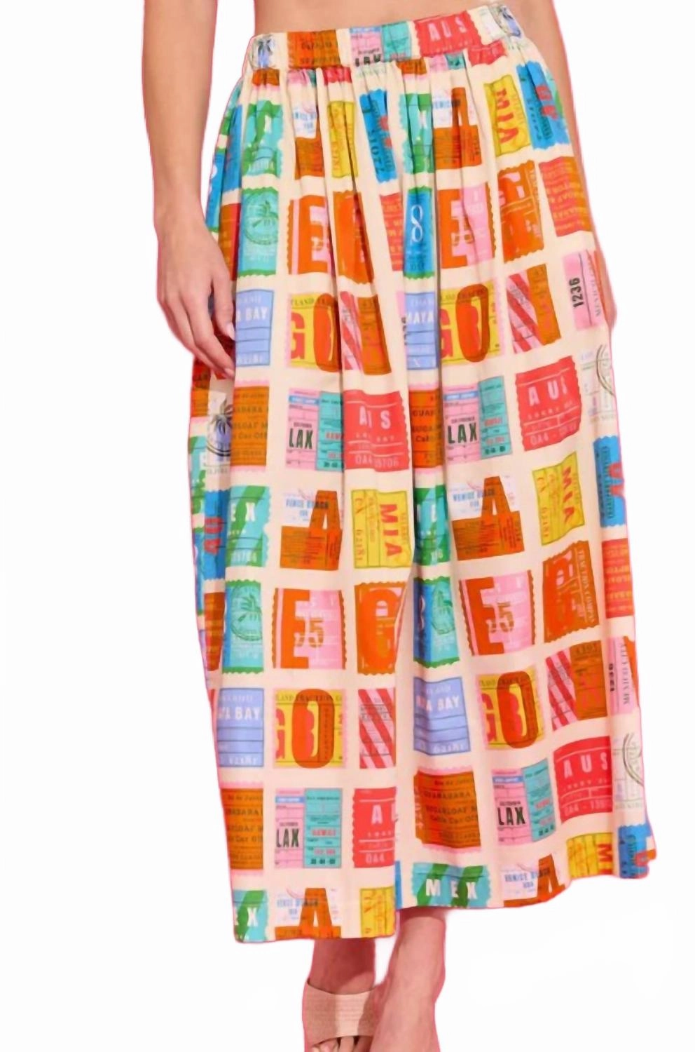 Danny Skirt Voyage In Multi Vibe Ready Visual Outfit