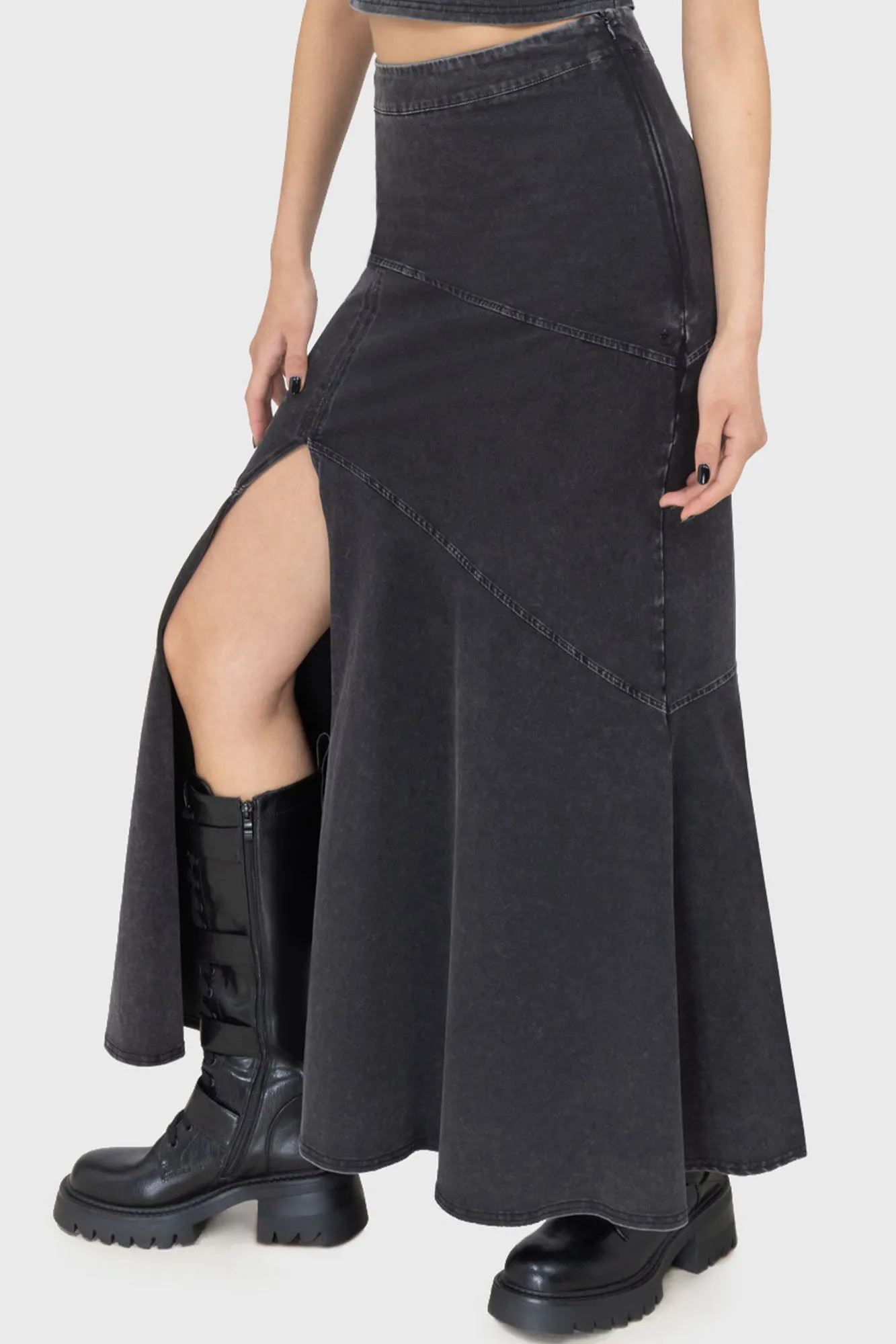 Dark Age Skirt Linen Cotton Mix Stretch Comfort
