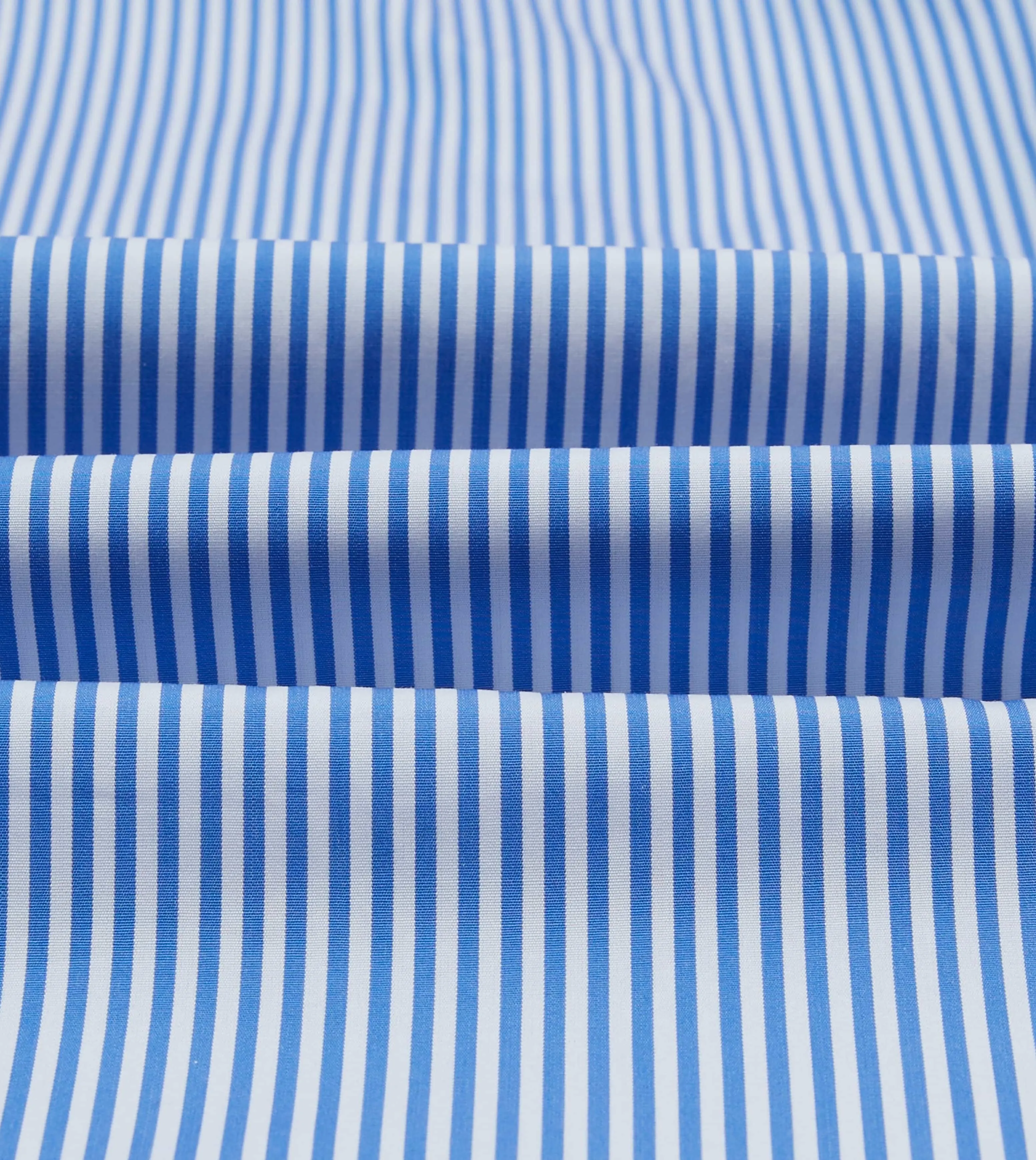 Subtle patterns Regular Fit Dark Blue and White Bengal Stripe Spread Collar Cotton Poplin Shirt
