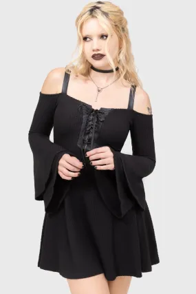 Dark Myth Dress [Black] Polished Details Polite Tone