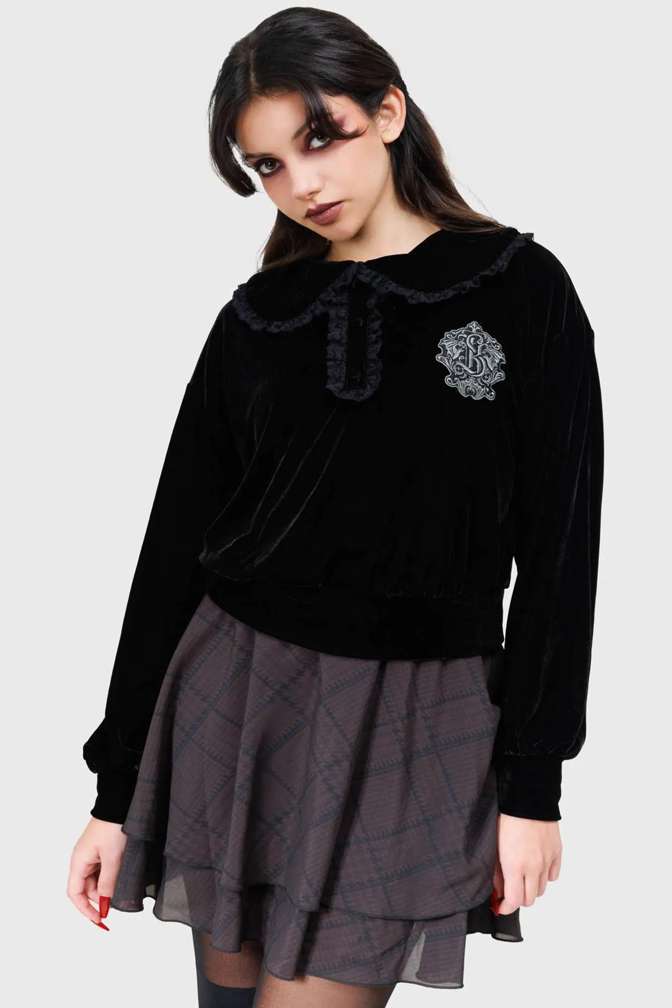 Minimalist Button Placket Darkmoor Academy Sweatshirt