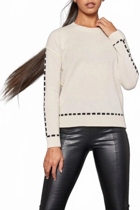 Comfortable knit piece Light and Cozy Dash Cam Sweater In Frosting
