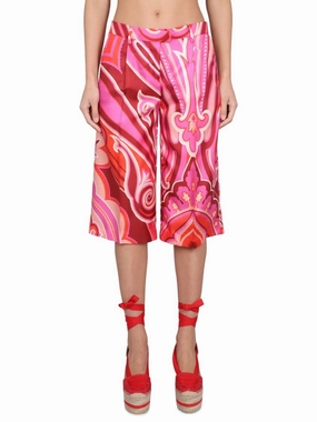 Silk And Cotton Bermuda Shorts Low Bulk Construction