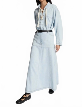 Comfy Look Crisp Edge Tuxya Skirt In Blue